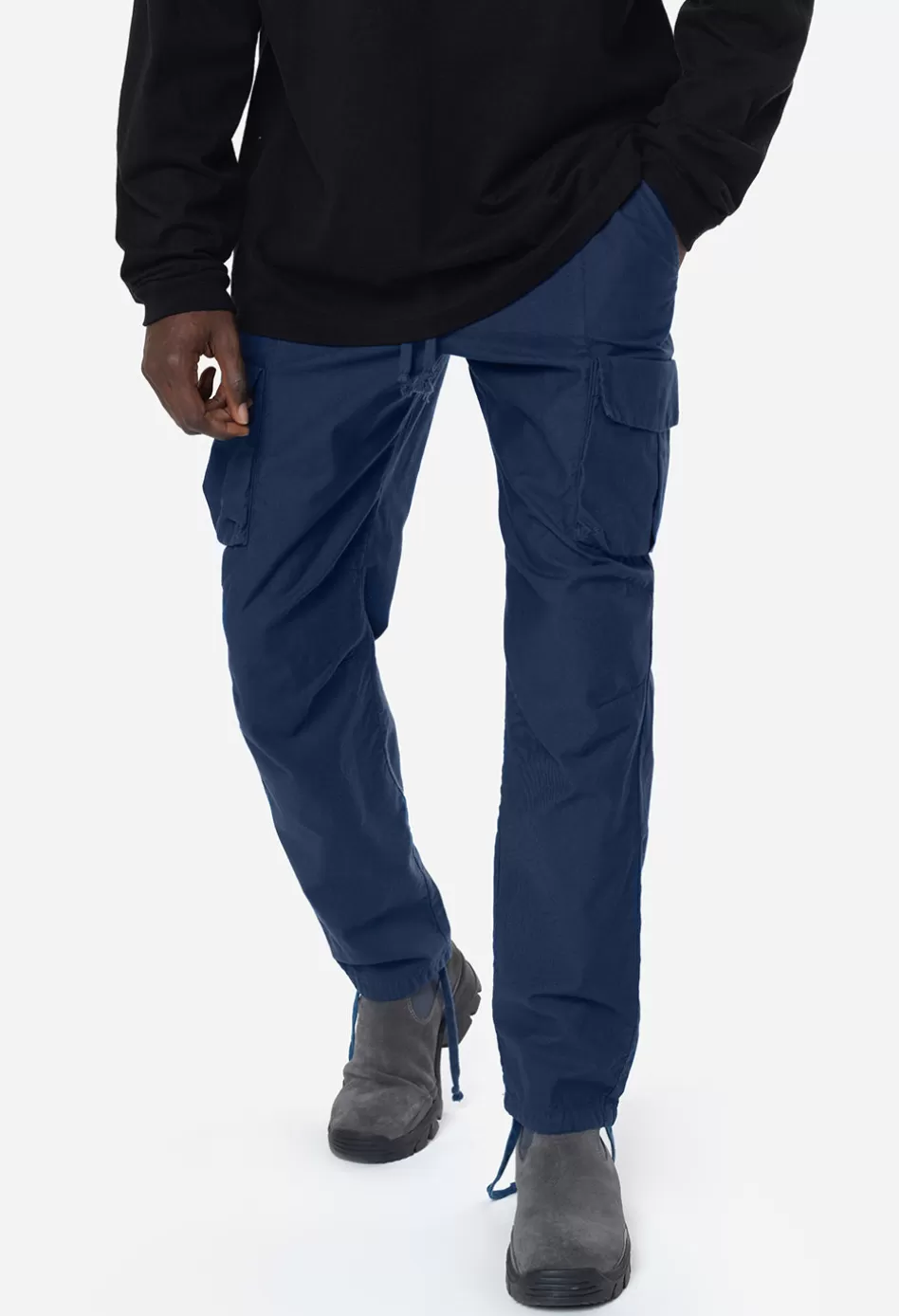 Sale JOHN ELLIOTT Back Sateen Cargo Pants Navy