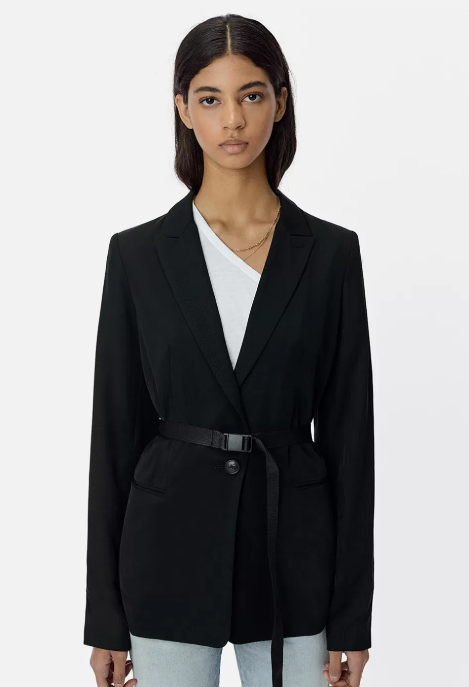 Cheap JOHN ELLIOTT Belted Blazer Black