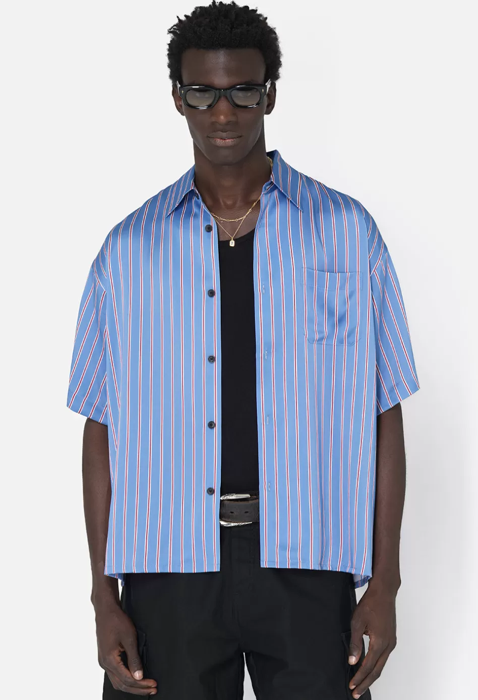 Hot JOHN ELLIOTT Brushed Silk Button Up BluexBurgundy