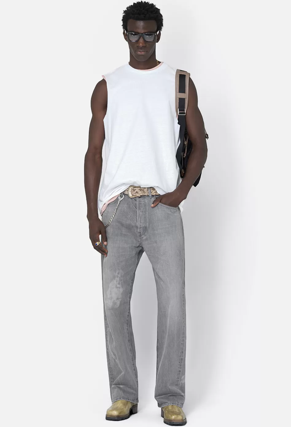 Discount JOHN ELLIOTT Campus Cut-Off Tee White