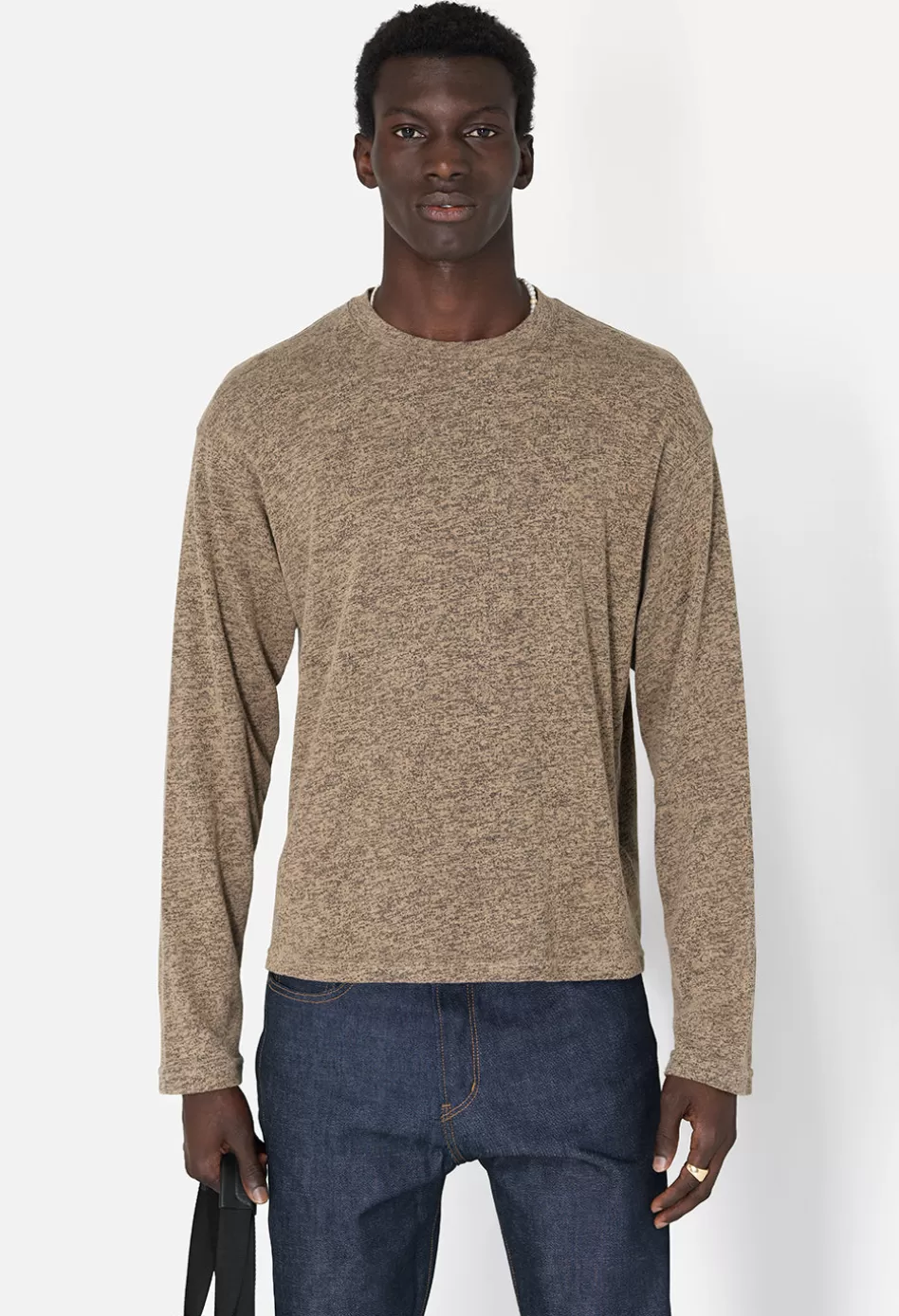 Shop JOHN ELLIOTT Co-Mix Cropped LS Tee DesertSand