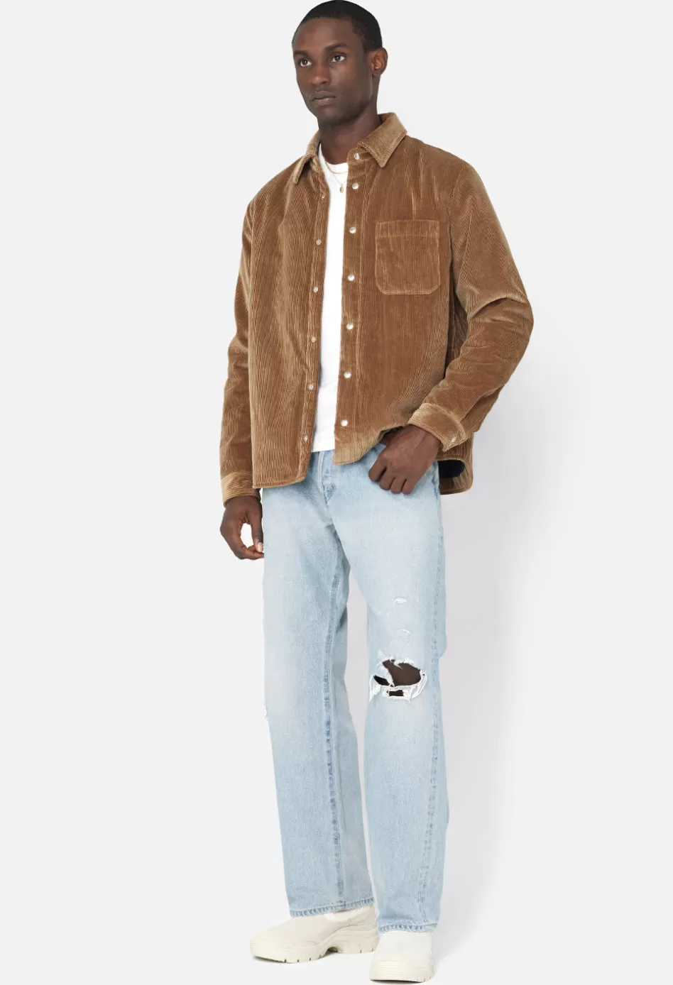 Discount JOHN ELLIOTT Corduroy Padded Overshirt Camel