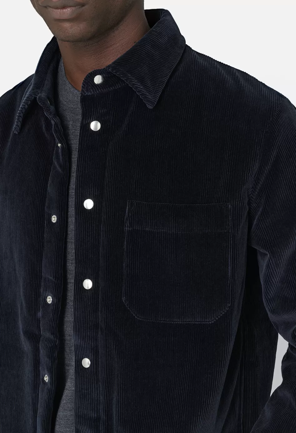 New JOHN ELLIOTT Corduroy Padded Overshirt Navy