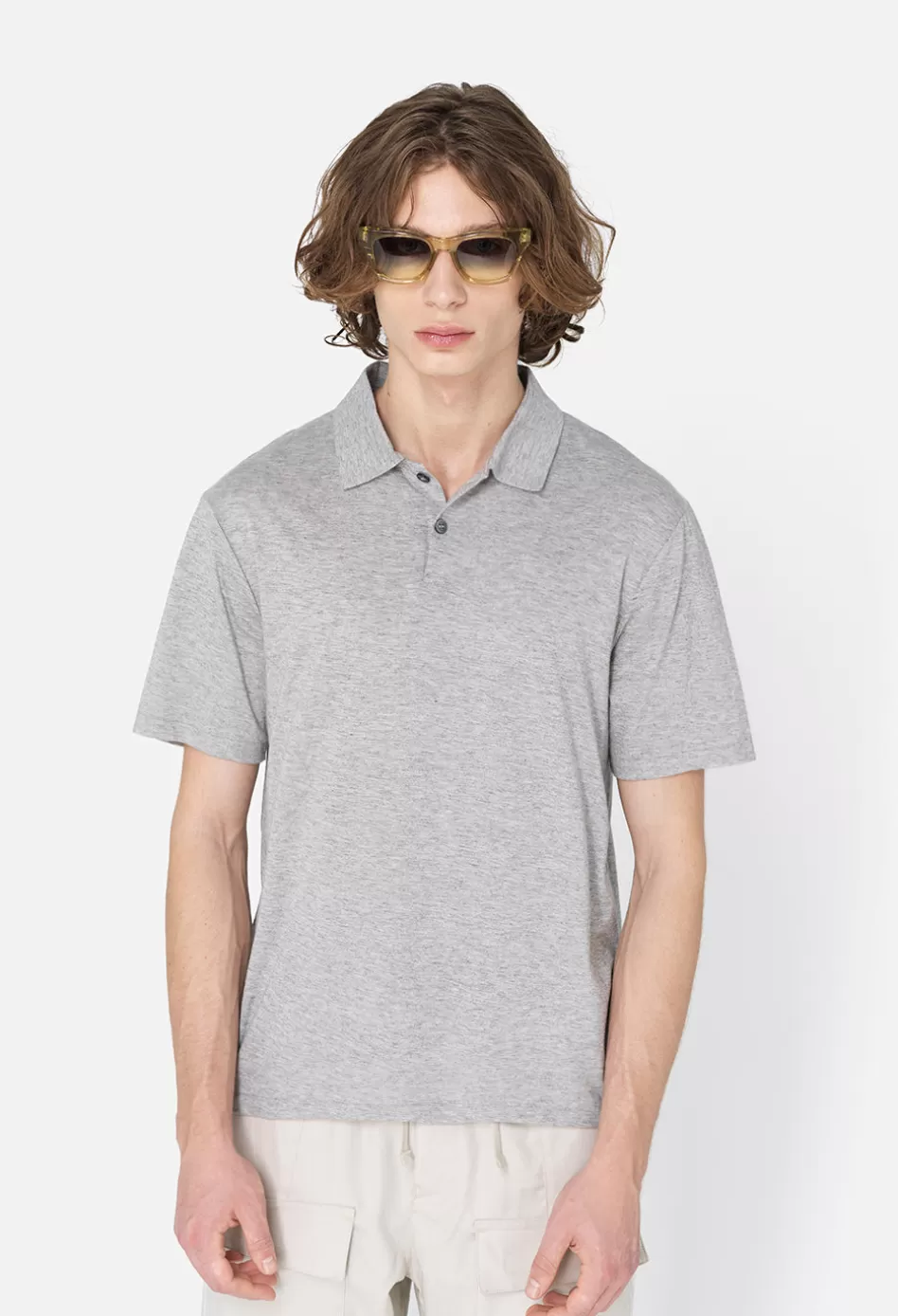 Sale JOHN ELLIOTT Cotton Cashmere Polo Grey