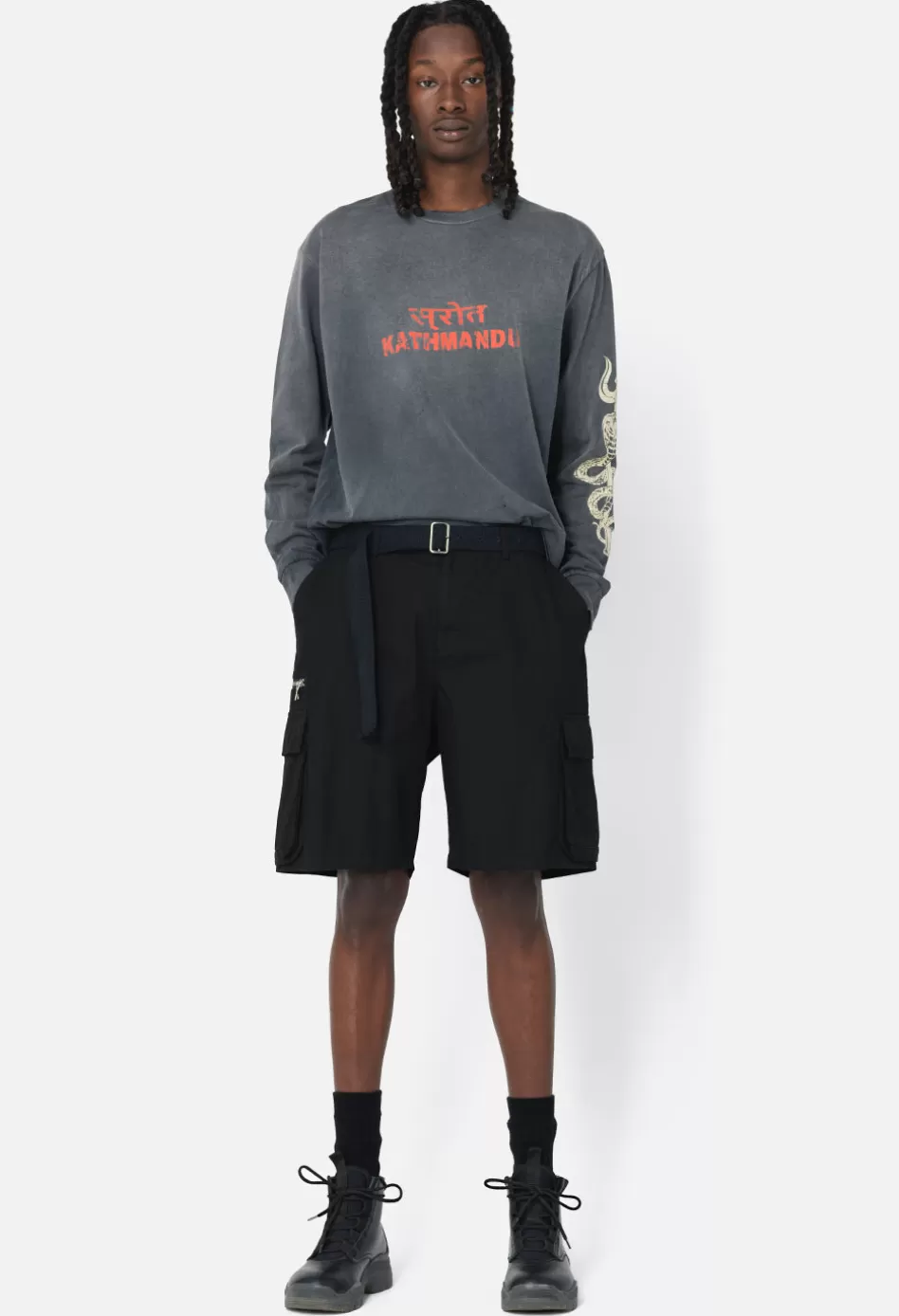 Store JOHN ELLIOTT Cotton Himalayan Shorts Black