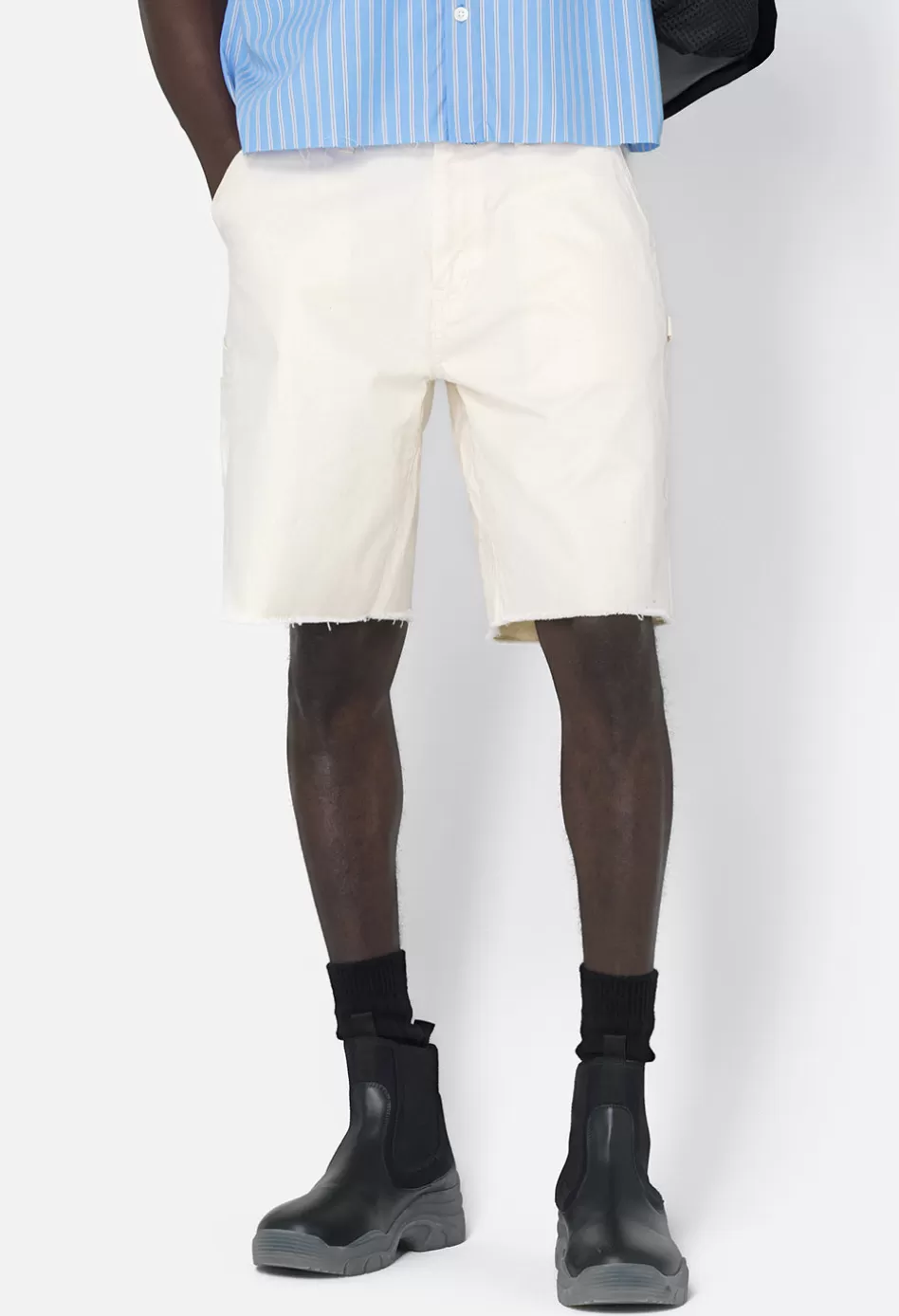 Cheap JOHN ELLIOTT Cut-Off Work Shorts Natural