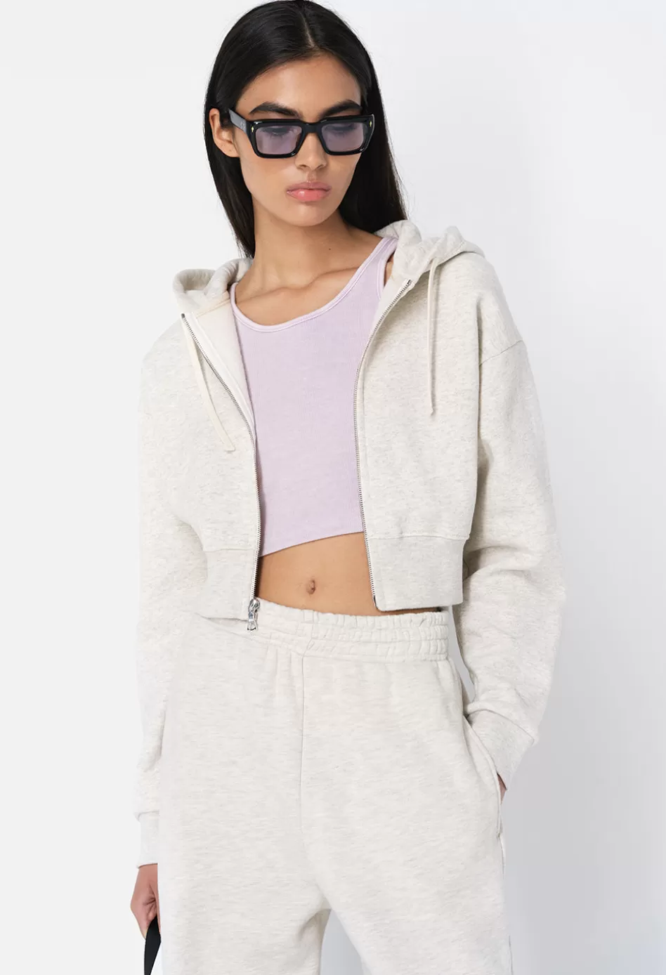 Discount JOHN ELLIOTT Fleeced Boca Zip Hoodie Oat