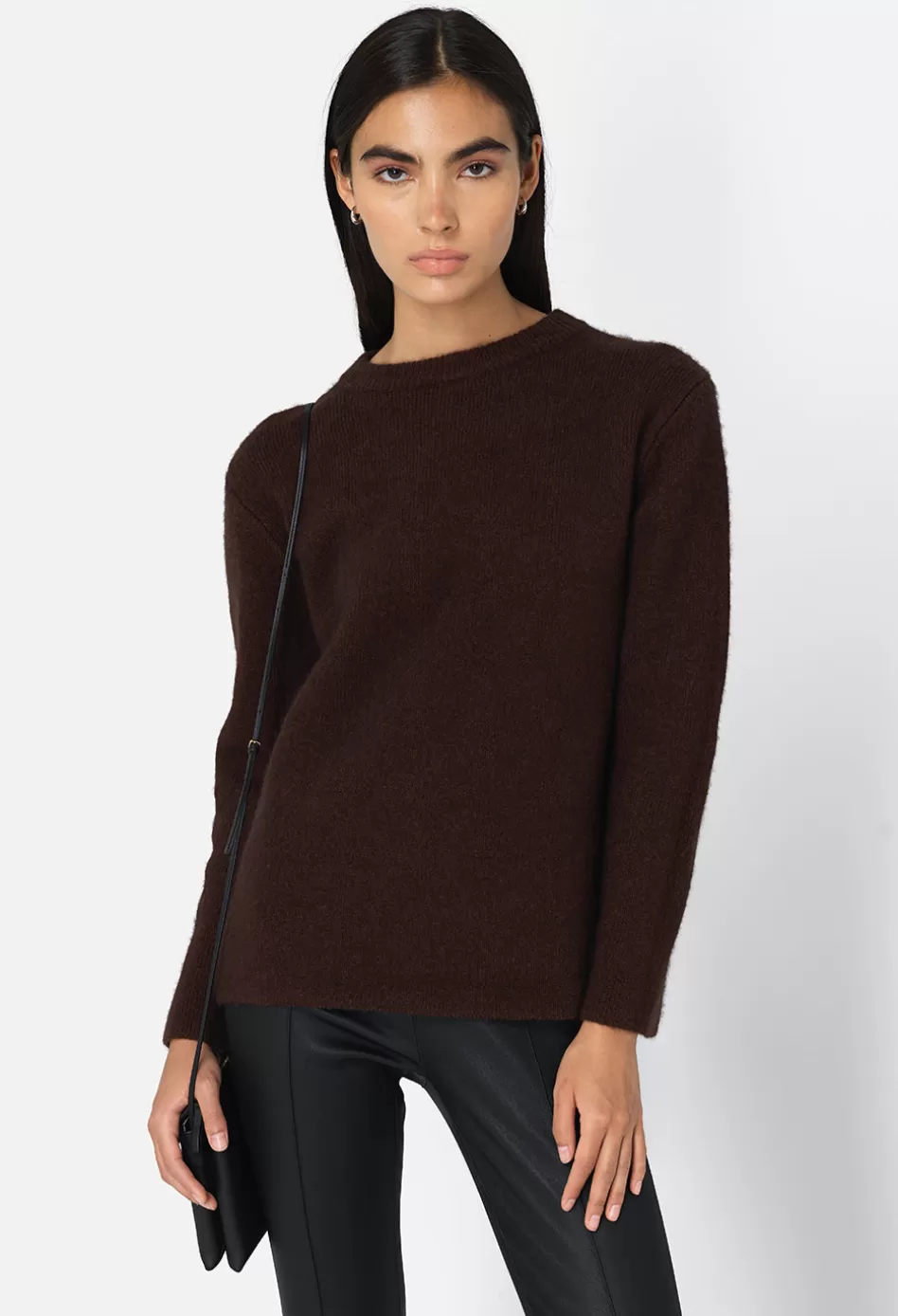 Fashion JOHN ELLIOTT Foggy Wool Crew Sweater Americano