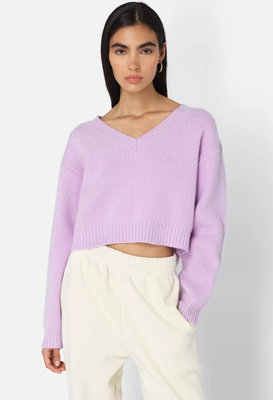 Outlet JOHN ELLIOTT Foggy Wool V Neck Sweater Blush