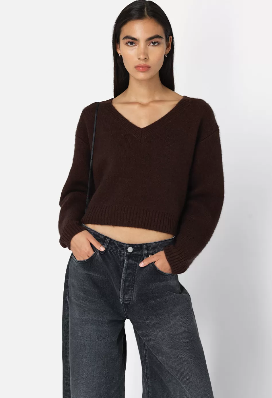 Best JOHN ELLIOTT Foggy Wool V Neck Sweater Americano