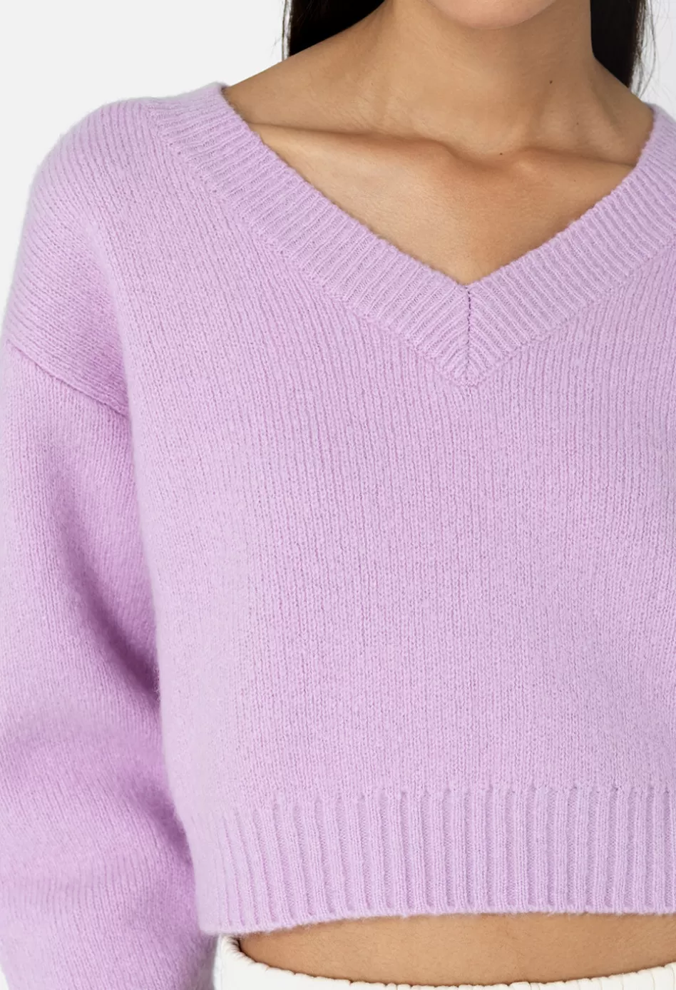 Outlet JOHN ELLIOTT Foggy Wool V Neck Sweater Blush