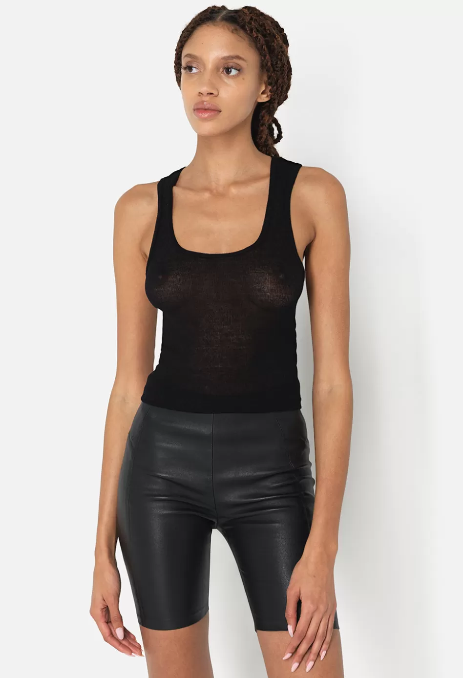 Hot JOHN ELLIOTT Gauze Rib Tank Black