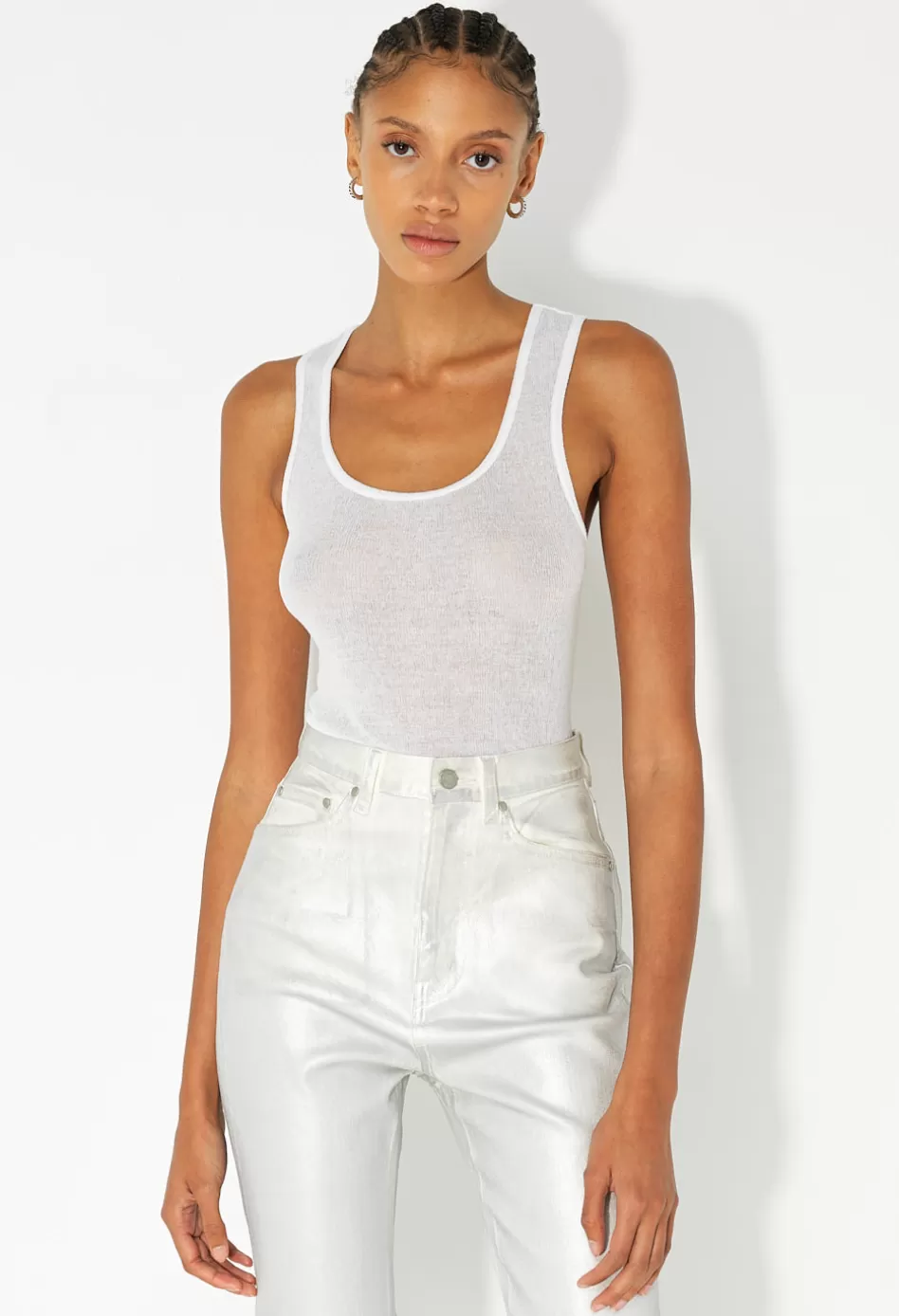 Flash Sale JOHN ELLIOTT Gauze Rib Tank White