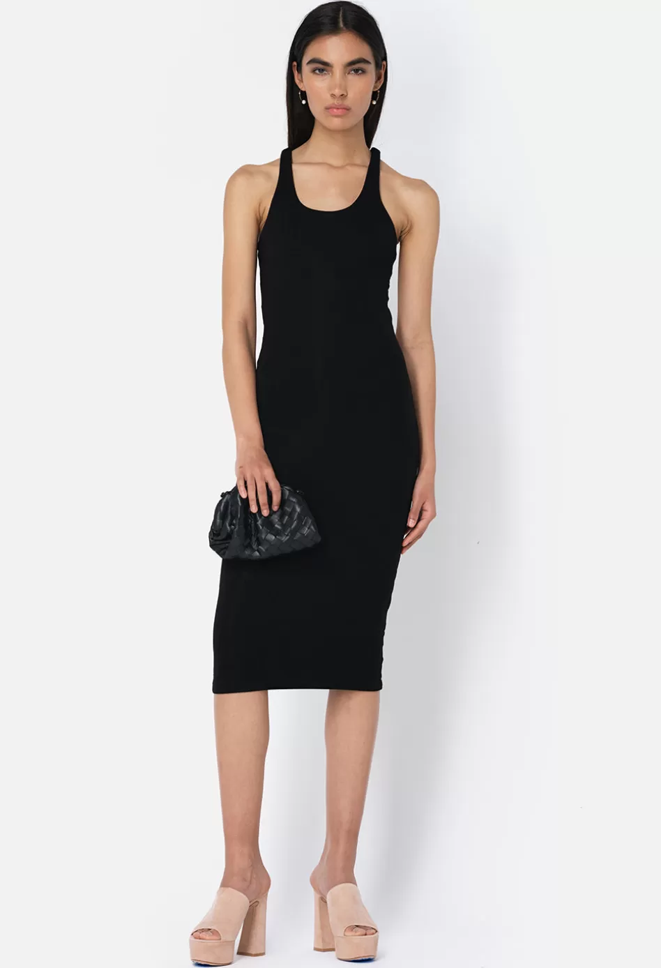 Shop JOHN ELLIOTT Gemini Rib Bandeau Dress Black