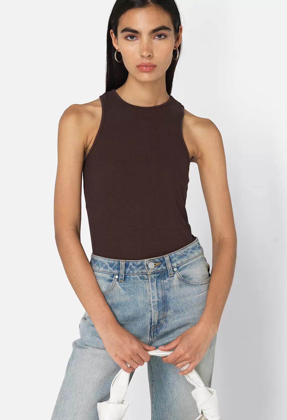 Flash Sale JOHN ELLIOTT Gemini Rib Racerback ChocolateBrown