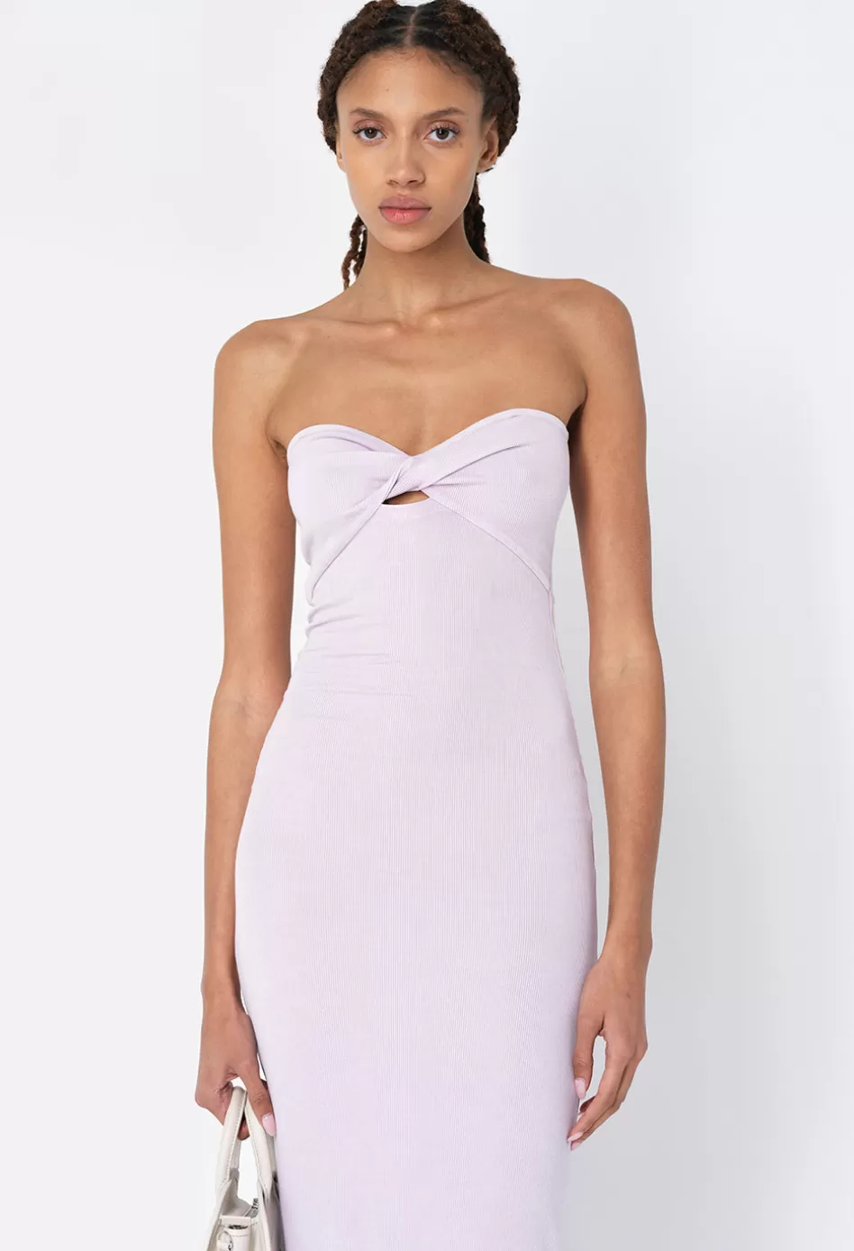 Sale JOHN ELLIOTT Gemini Rib Twist Dress Thistle