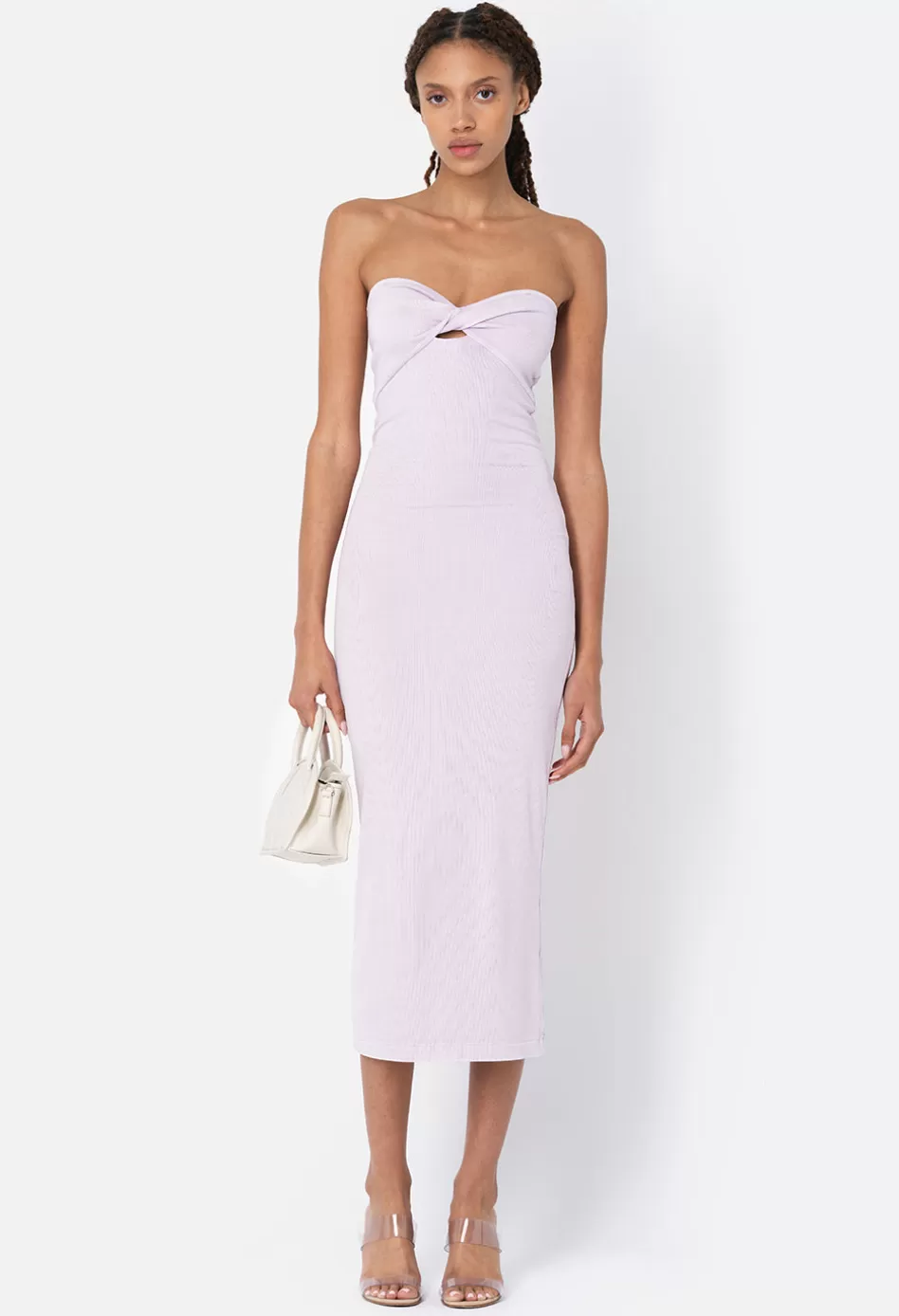 Sale JOHN ELLIOTT Gemini Rib Twist Dress Thistle