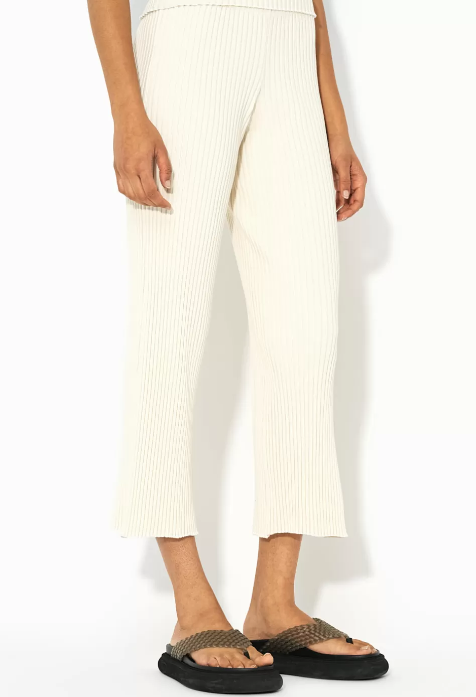 New JOHN ELLIOTT Ginza Rib Cropped Pant Feather