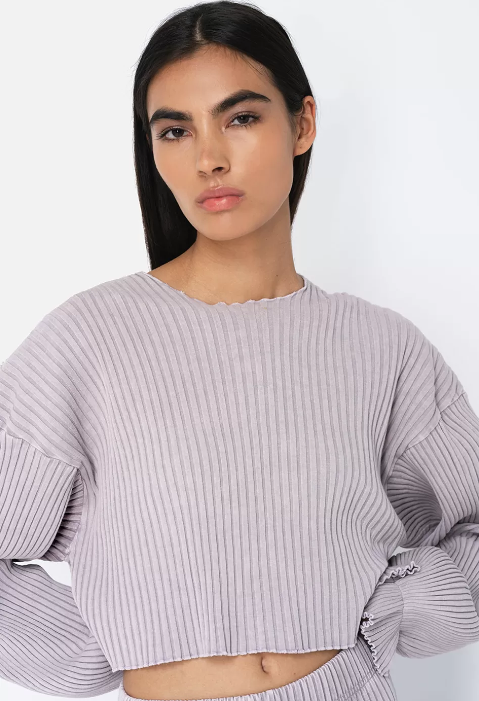 Cheap JOHN ELLIOTT Ginza Rib Cropped Top Thistle