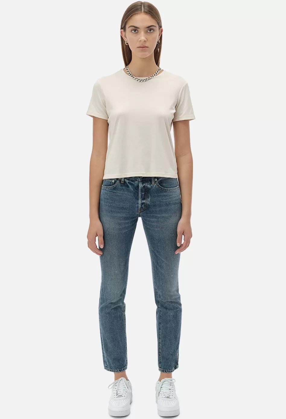 Shop JOHN ELLIOTT High Twist Cotton Classic Tee Alabaster