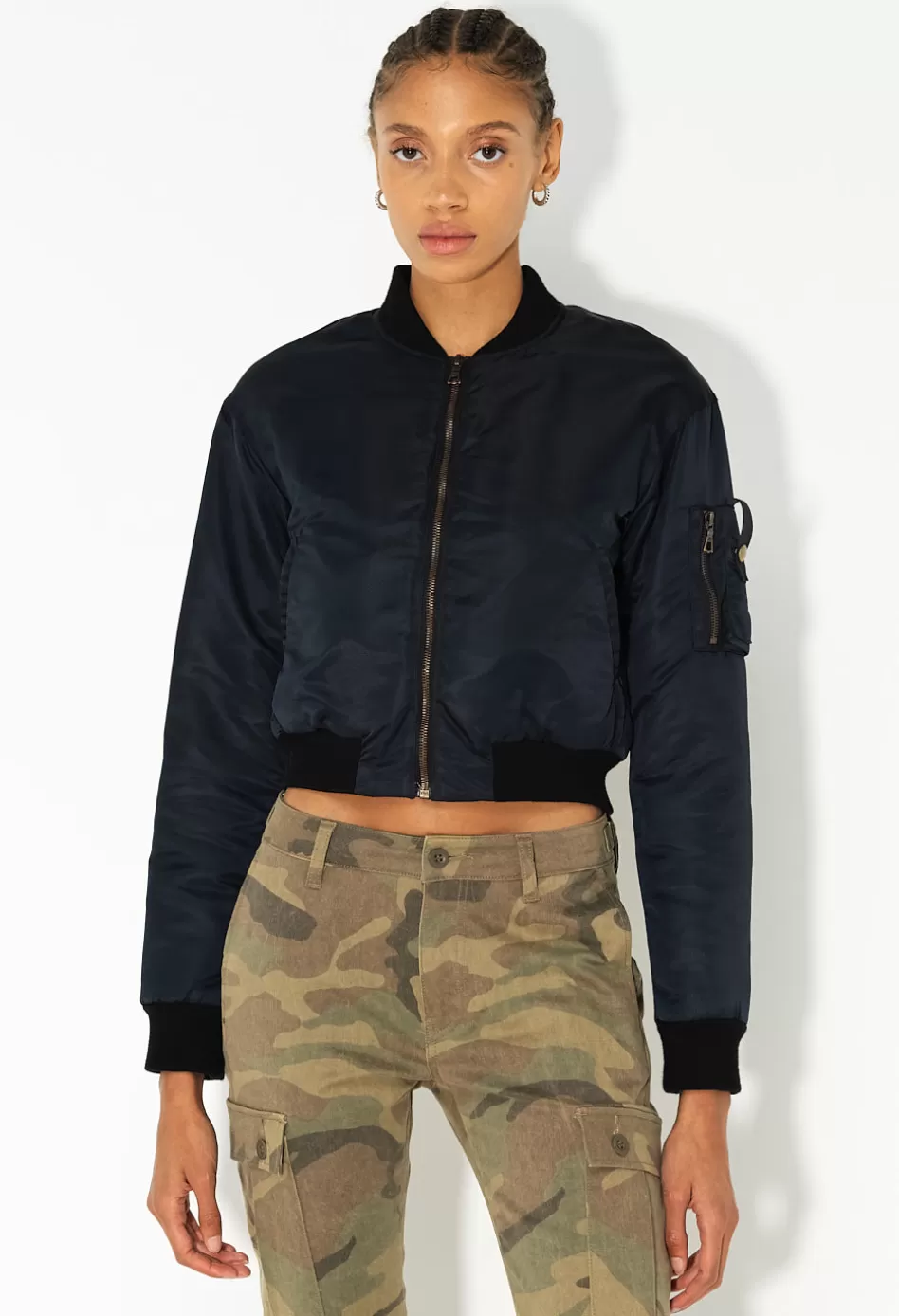 Flash Sale JOHN ELLIOTT Hunter Cropped Bomber Black