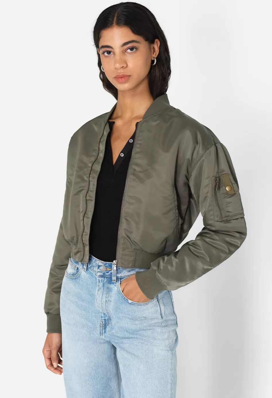 Outlet JOHN ELLIOTT Hunter Cropped Bomber Olive