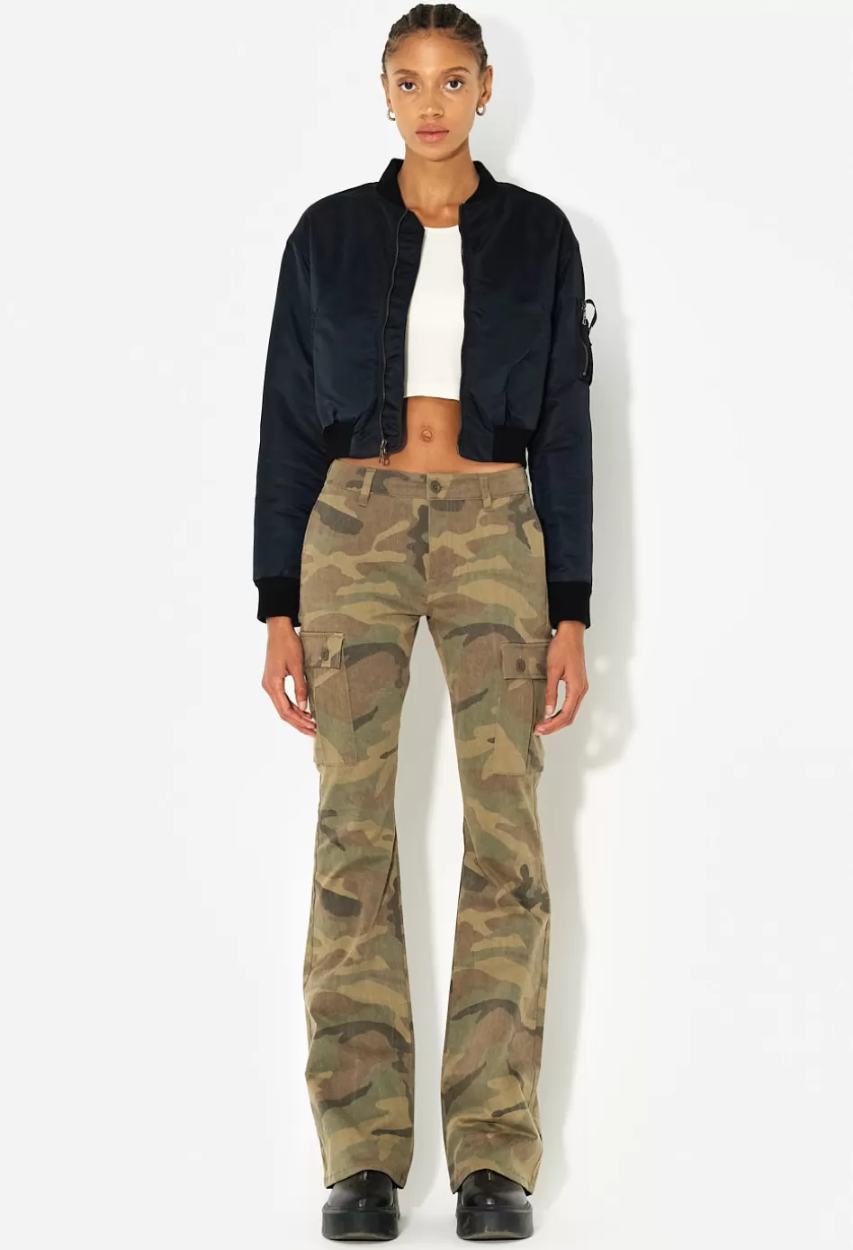 Flash Sale JOHN ELLIOTT Hunter Cropped Bomber Black