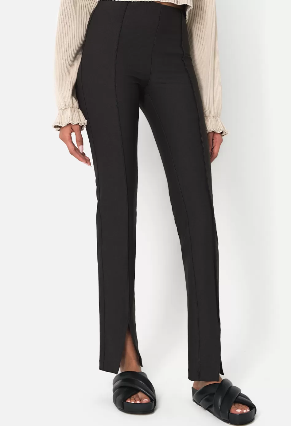 New JOHN ELLIOTT Isabella Split Leggings Black