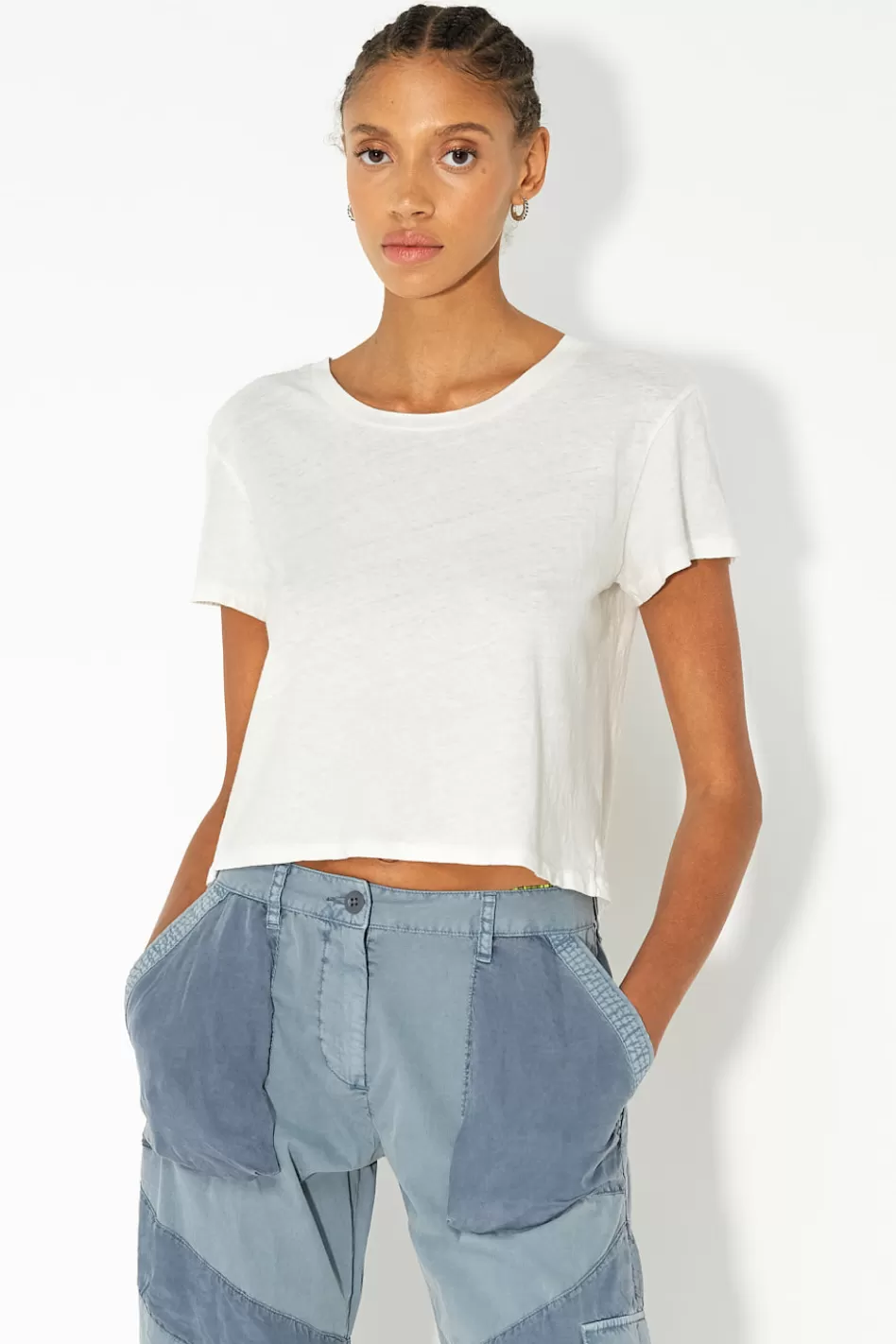 Flash Sale JOHN ELLIOTT Jersey Cropped Tee Chalk