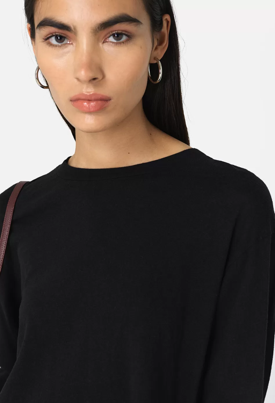 Best Sale JOHN ELLIOTT Jersey LS Cropped Tee Black