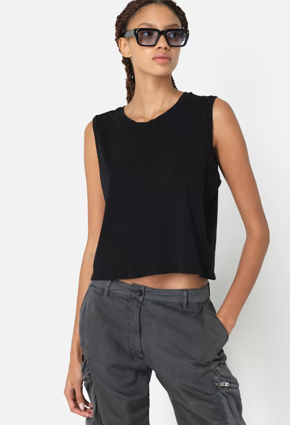 Shop JOHN ELLIOTT Jersey Muscle Tee Black