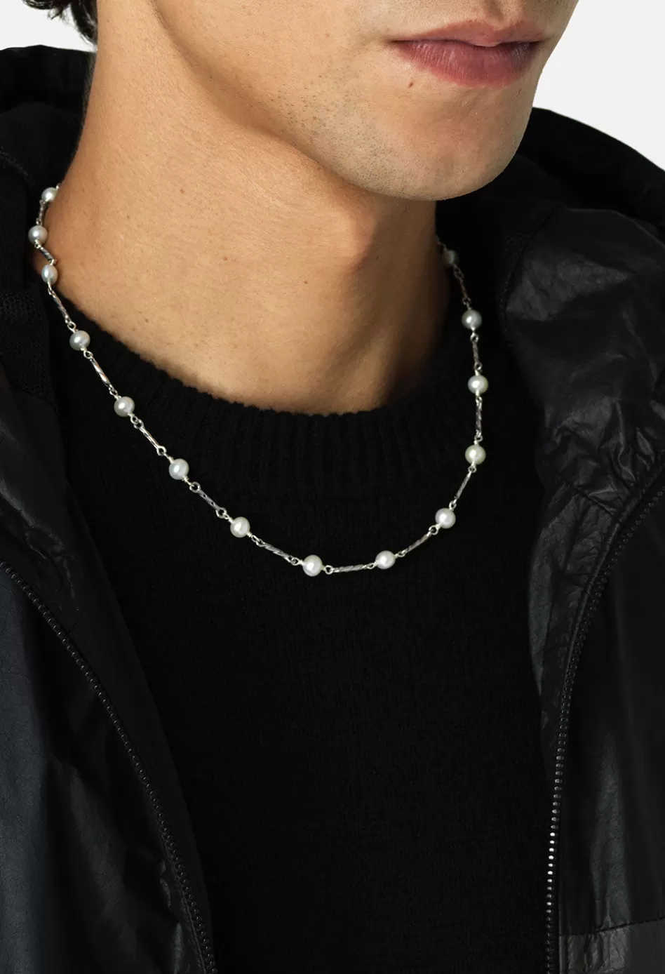 Store JOHN ELLIOTT X M.A.R.S Twist Link X Pearl Necklace Silver