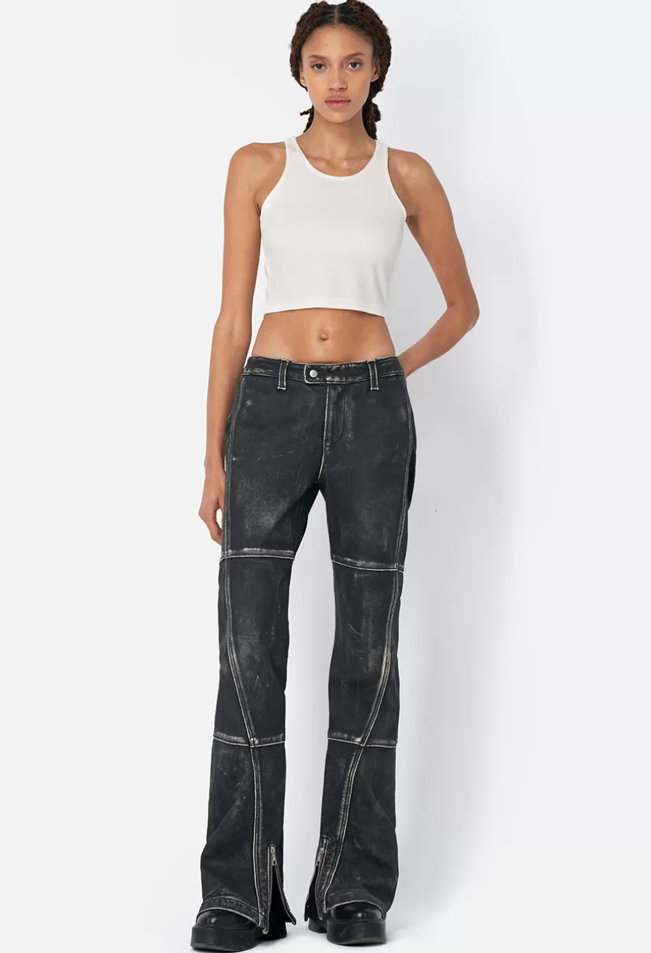 Fashion JOHN ELLIOTT Leather Biker Pants Drifter