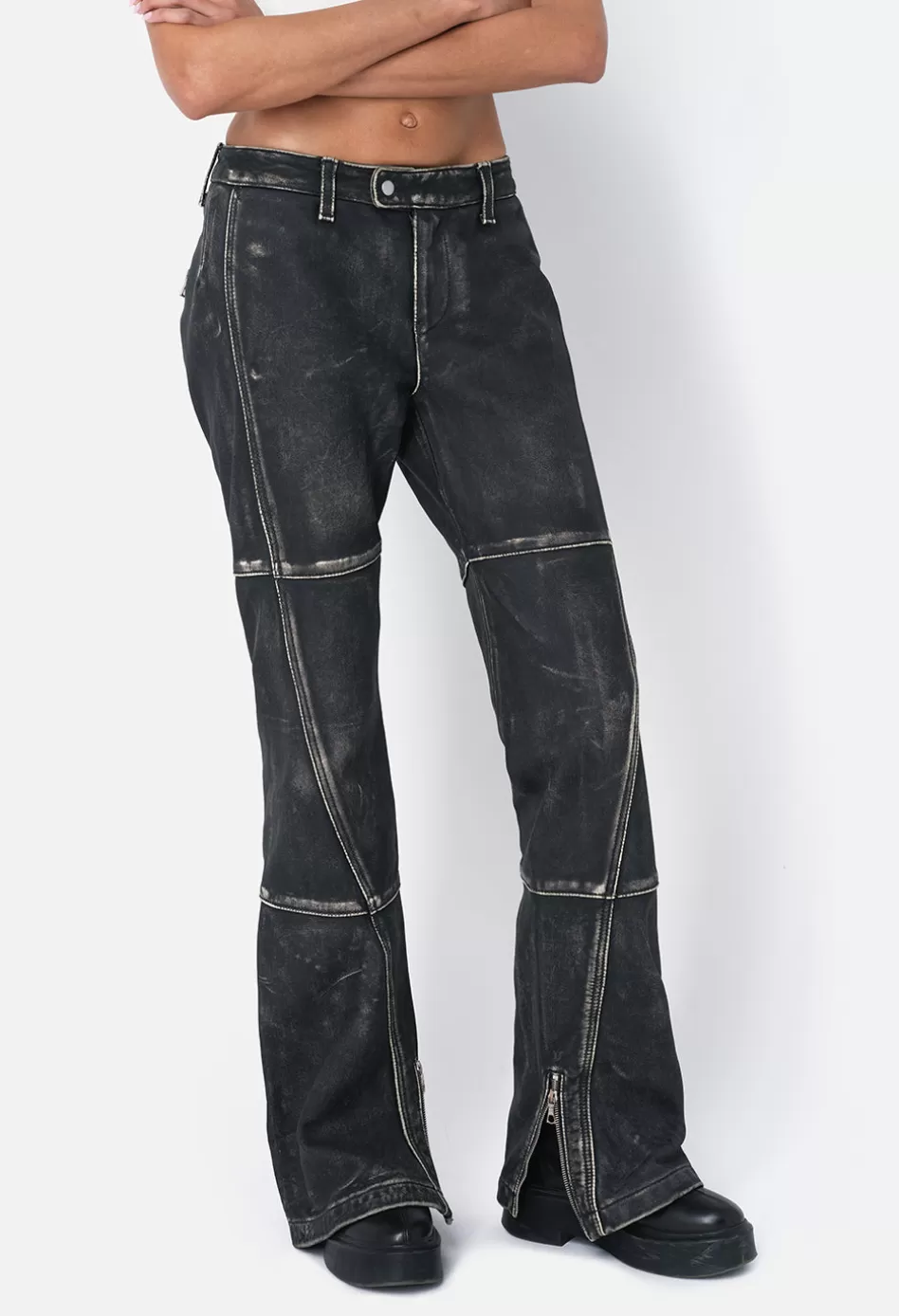 Fashion JOHN ELLIOTT Leather Biker Pants Drifter