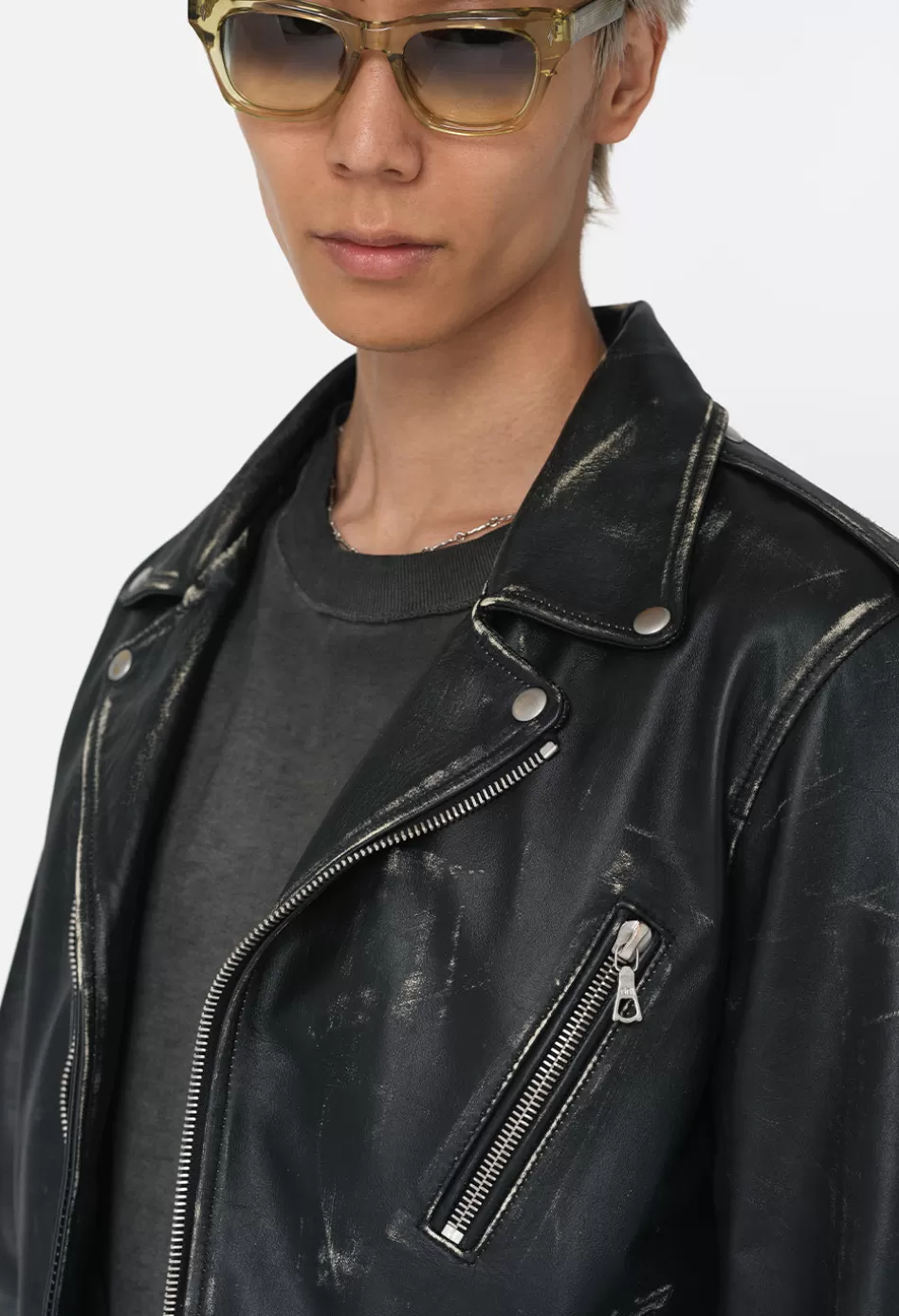 Cheap JOHN ELLIOTT Leather Moto Jacket Drifter