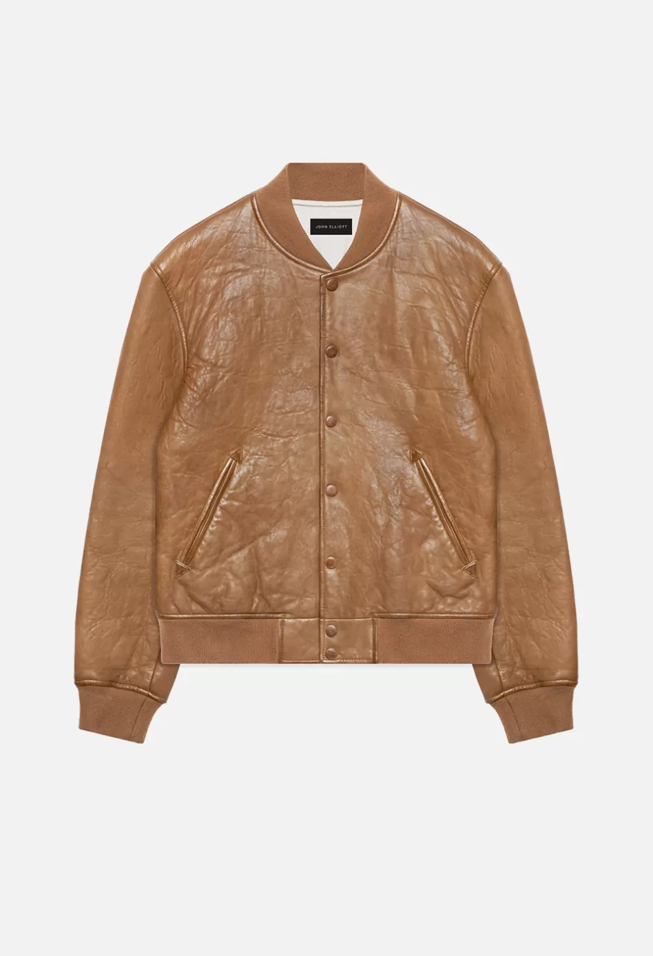 Store JOHN ELLIOTT Leather Stadium Jacket Brown