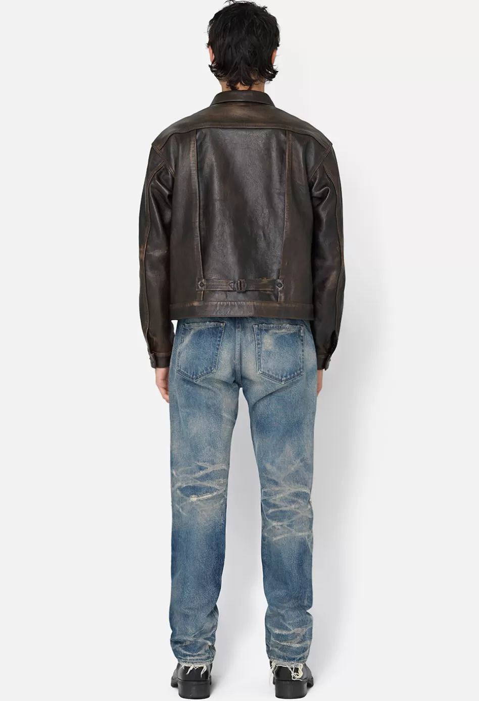 Outlet JOHN ELLIOTT Leather Thumper Jacket Type II Tobacco
