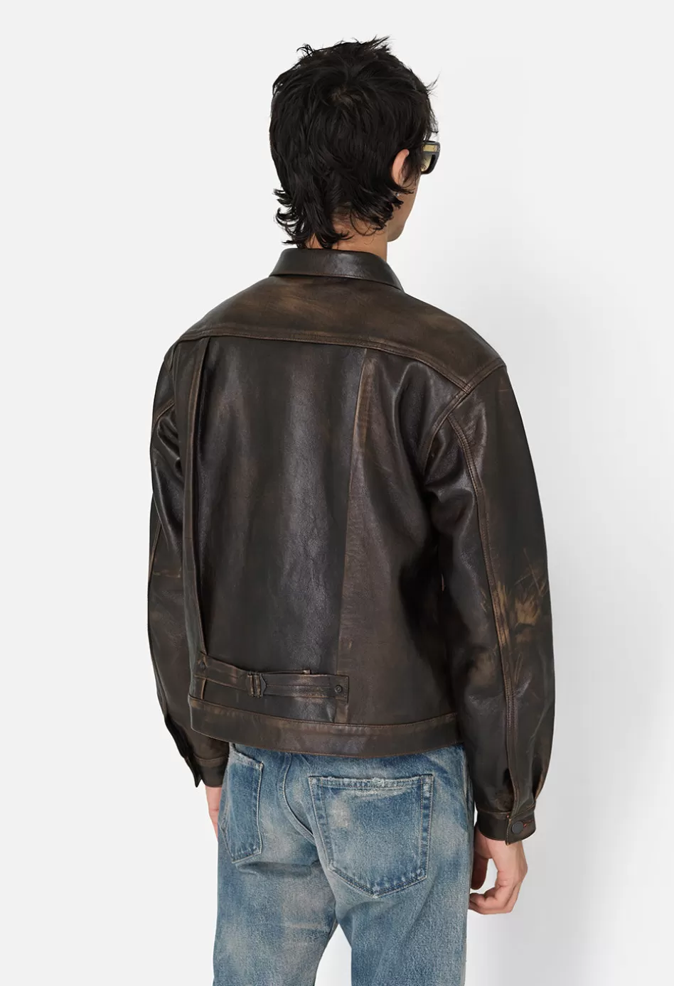 Outlet JOHN ELLIOTT Leather Thumper Jacket Type II Tobacco
