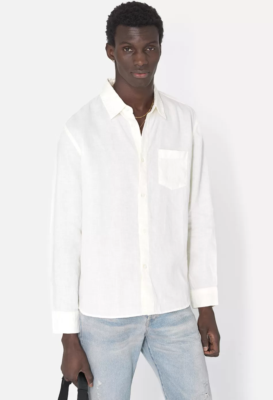 Fashion JOHN ELLIOTT Linen Cloak Button Up Ivory