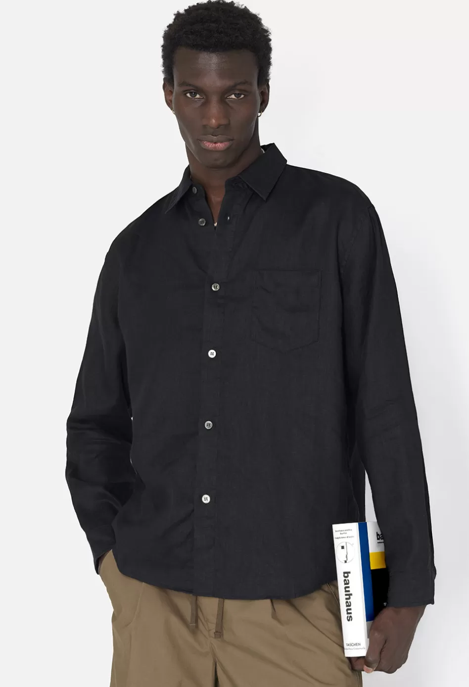 Best JOHN ELLIOTT Linen Cloak Button Up Black