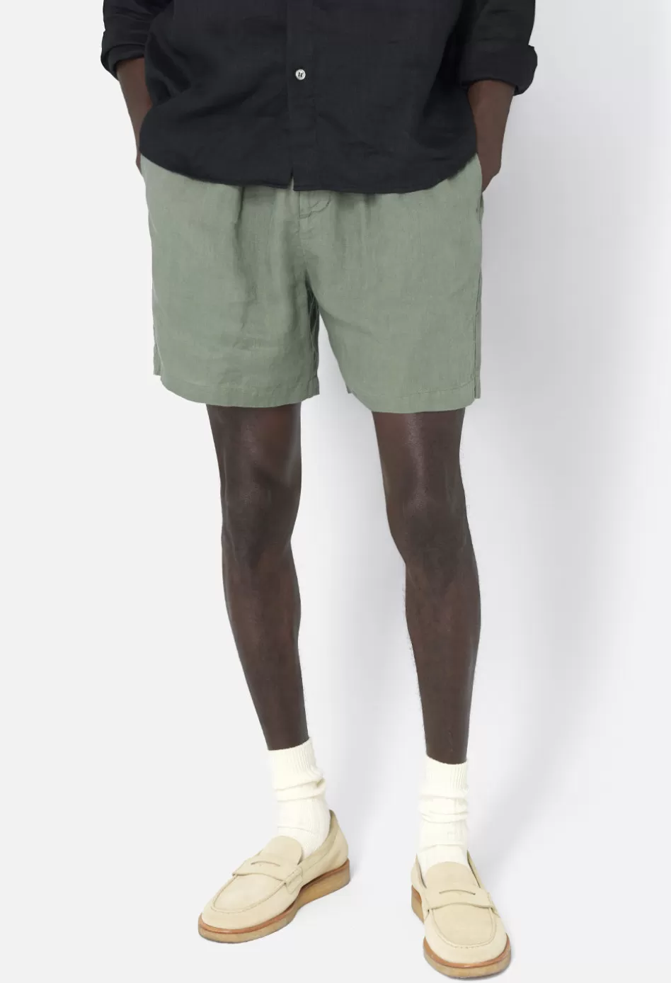 Cheap JOHN ELLIOTT Linen Easy Short Sage