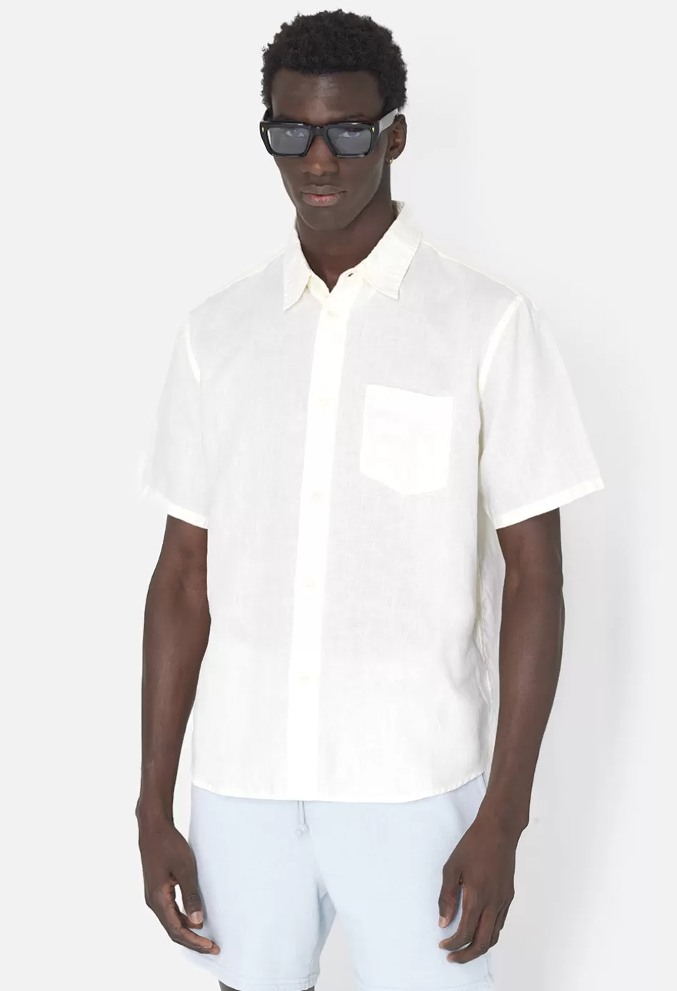 Fashion JOHN ELLIOTT Linen SS Cloak Button Up Ivory