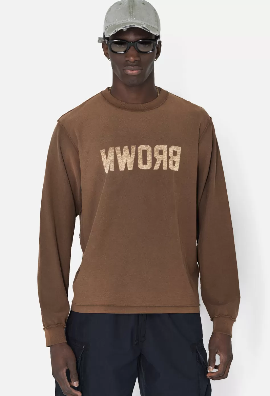 Shop JOHN ELLIOTT LS Rush Tee Brown