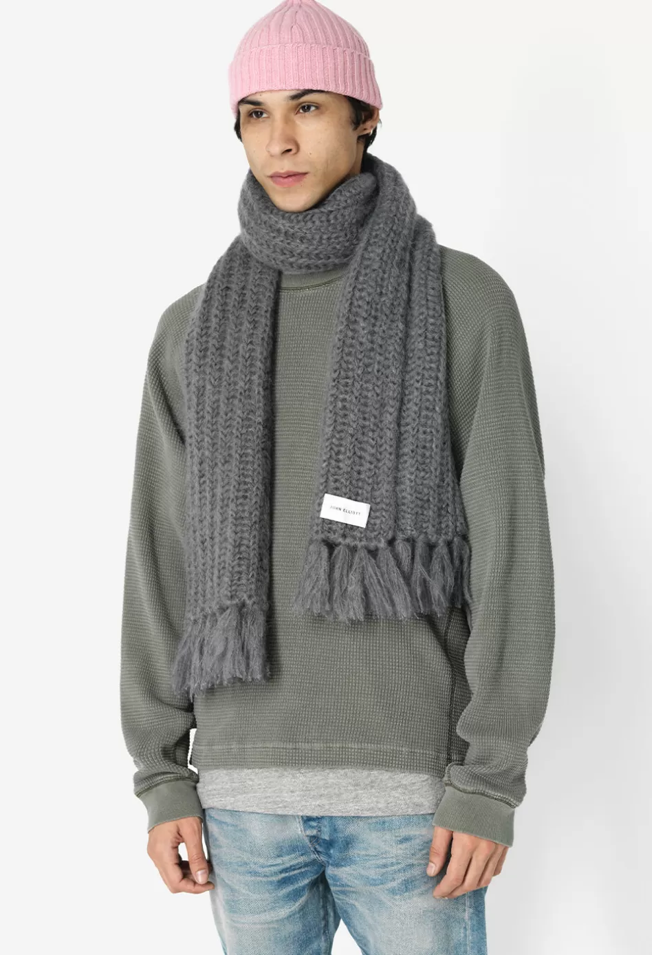 Discount JOHN ELLIOTT Mohair Scarf Grey