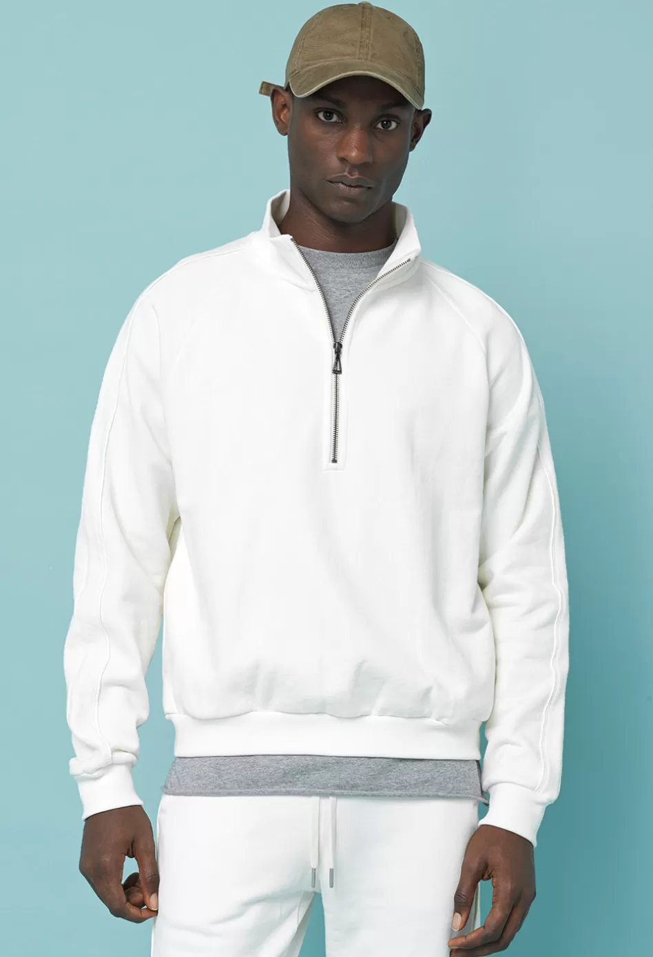 Shop JOHN ELLIOTT Munich Half Zip Salt