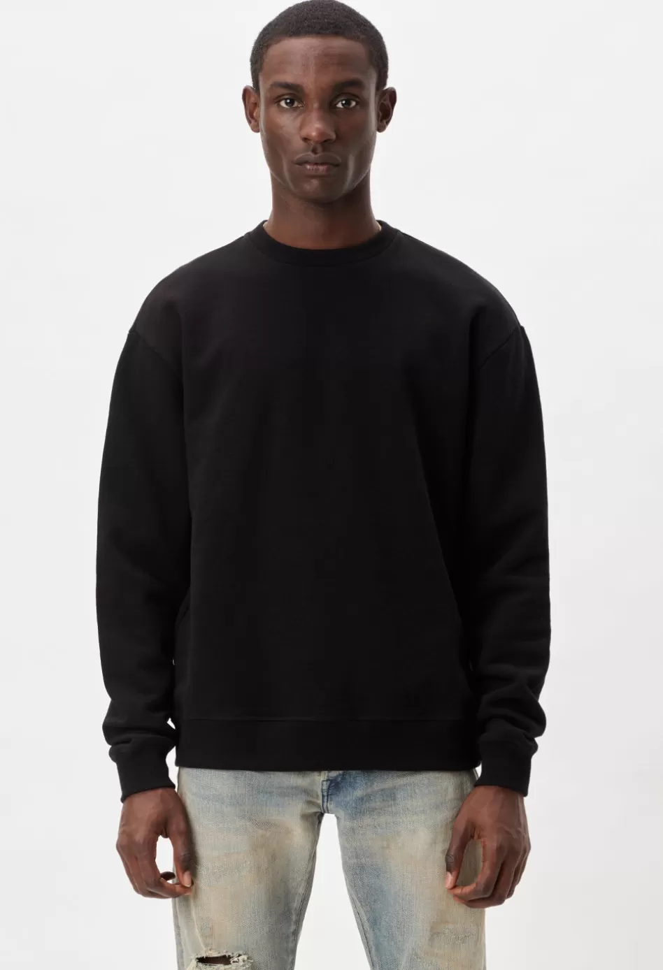 Cheap JOHN ELLIOTT Oversized Crewneck Pullover Black