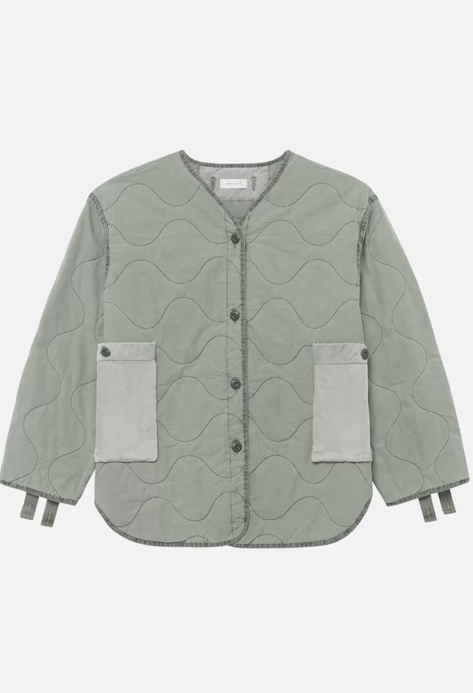 New JOHN ELLIOTT Paneled Quilted Jacket WashedOlive