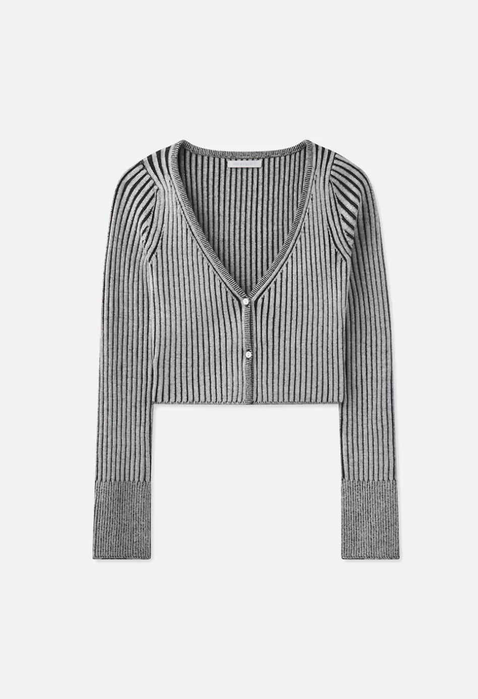 Flash Sale JOHN ELLIOTT Piper Silk Rib Cropped Cardigan Charcoal