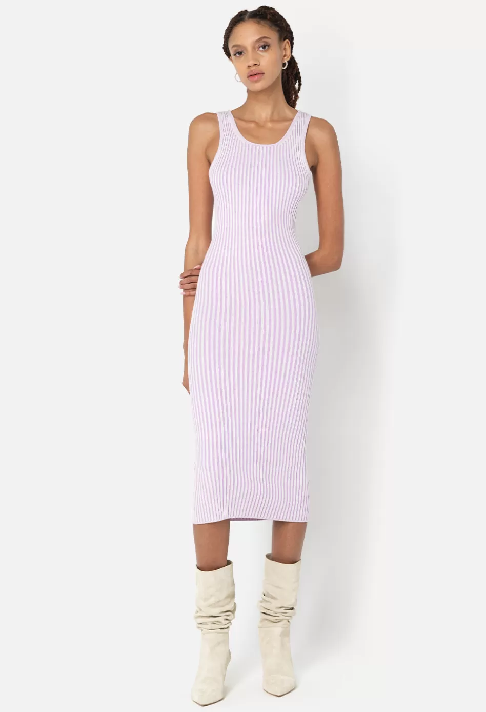 Online JOHN ELLIOTT Piper Silk Rib Dress Lavender