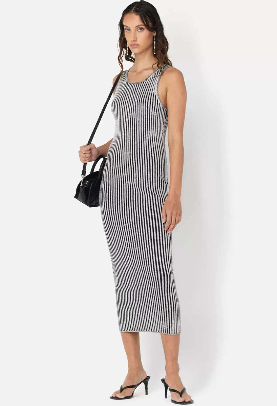 Online JOHN ELLIOTT Piper Silk Rib Dress Charcoal